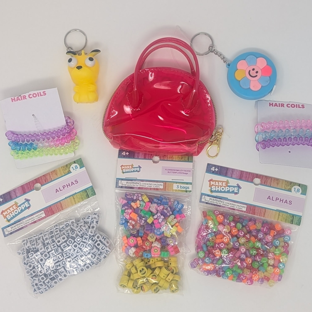 Red Heart-Shaped Mini Bag with Bead Accessories